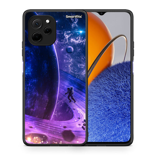 Θήκη Huawei Nova Y61 Lost Astronaut από τη Smartfits με σχέδιο στο πίσω μέρος και μαύρο περίβλημα | Huawei Nova Y61 Lost Astronaut Case with Colorful Back and Black Bezels