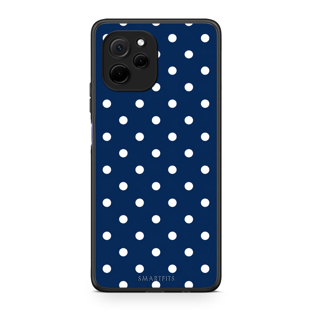 Θήκη Huawei Nova Y61 White Small Polka Dots on Navy από τη Smartfits με σχέδιο στο πίσω μέρος και μαύρο περίβλημα | Huawei Nova Y61 White Small Polka Dots on Navy case with colorful back and black bezels
