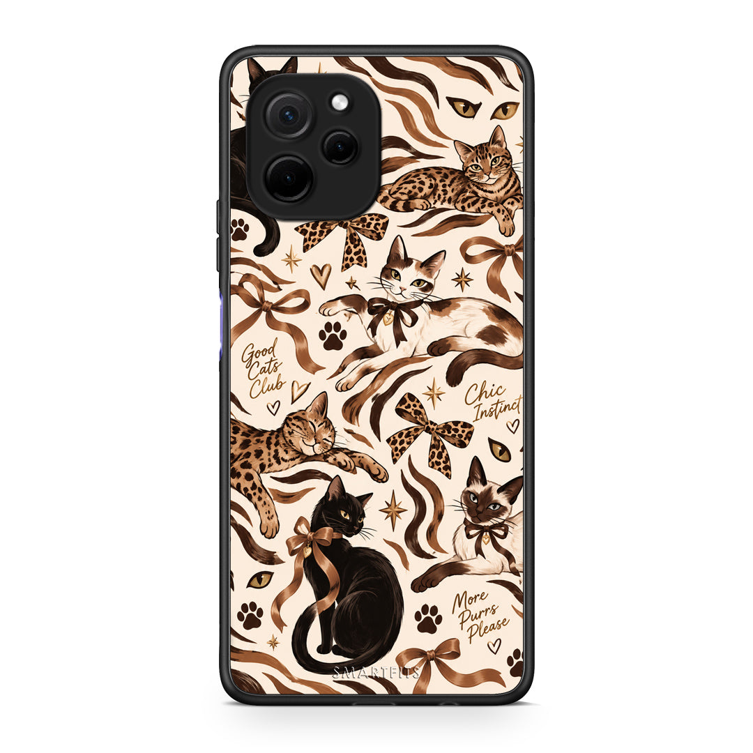 Θήκη Huawei Nova Y61 Wild Cats and Animal Print Collage από τη Smartfits με σχέδιο στο πίσω μέρος και μαύρο περίβλημα | Huawei Nova Y61 Wild Cats and Animal Print Collage case with colorful back and black bezels