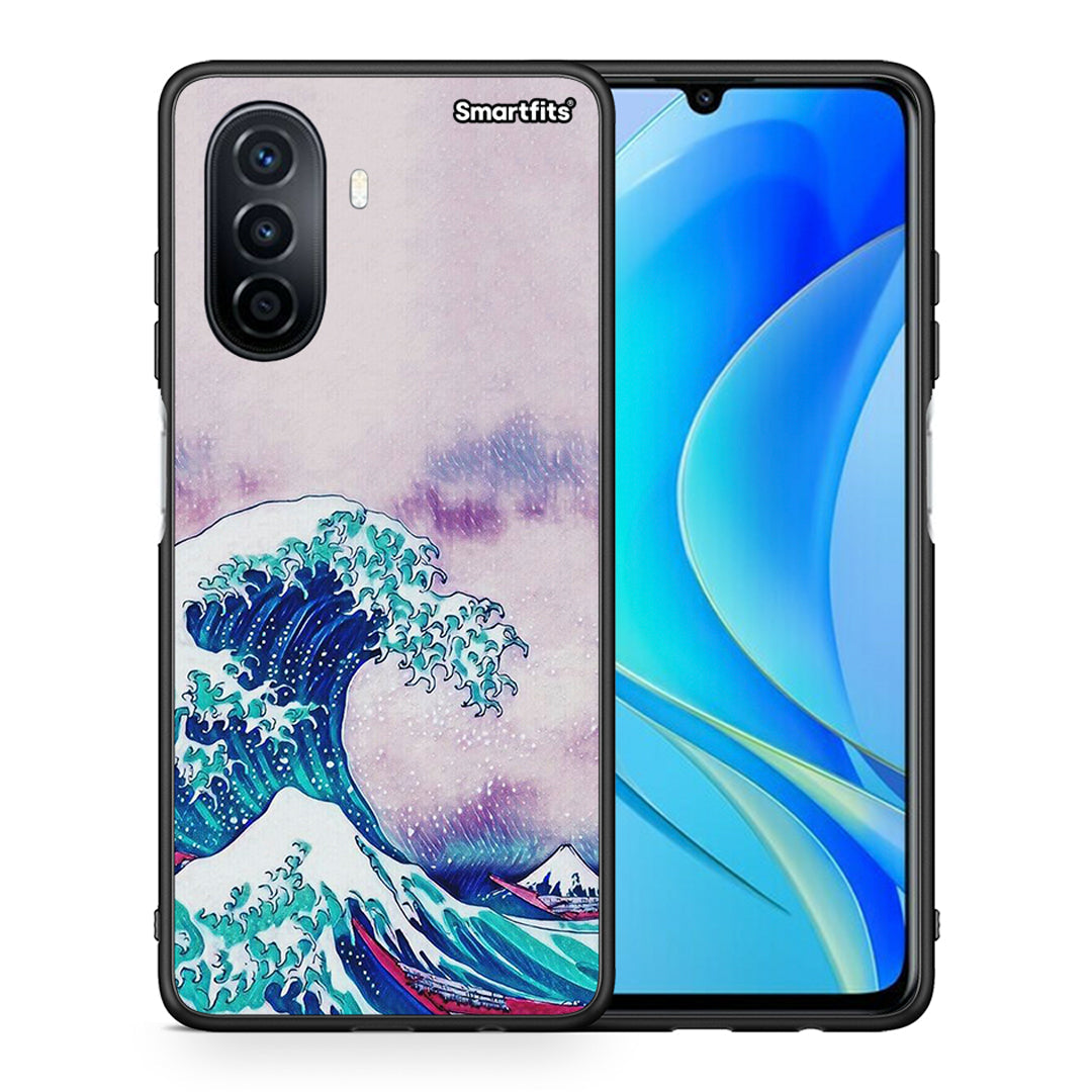 Θήκη Huawei Nova Y70 Blue Waves από τη Smartfits με σχέδιο στο πίσω μέρος και μαύρο περίβλημα | Huawei Nova Y70 Blue Waves case with colorful back and black bezels