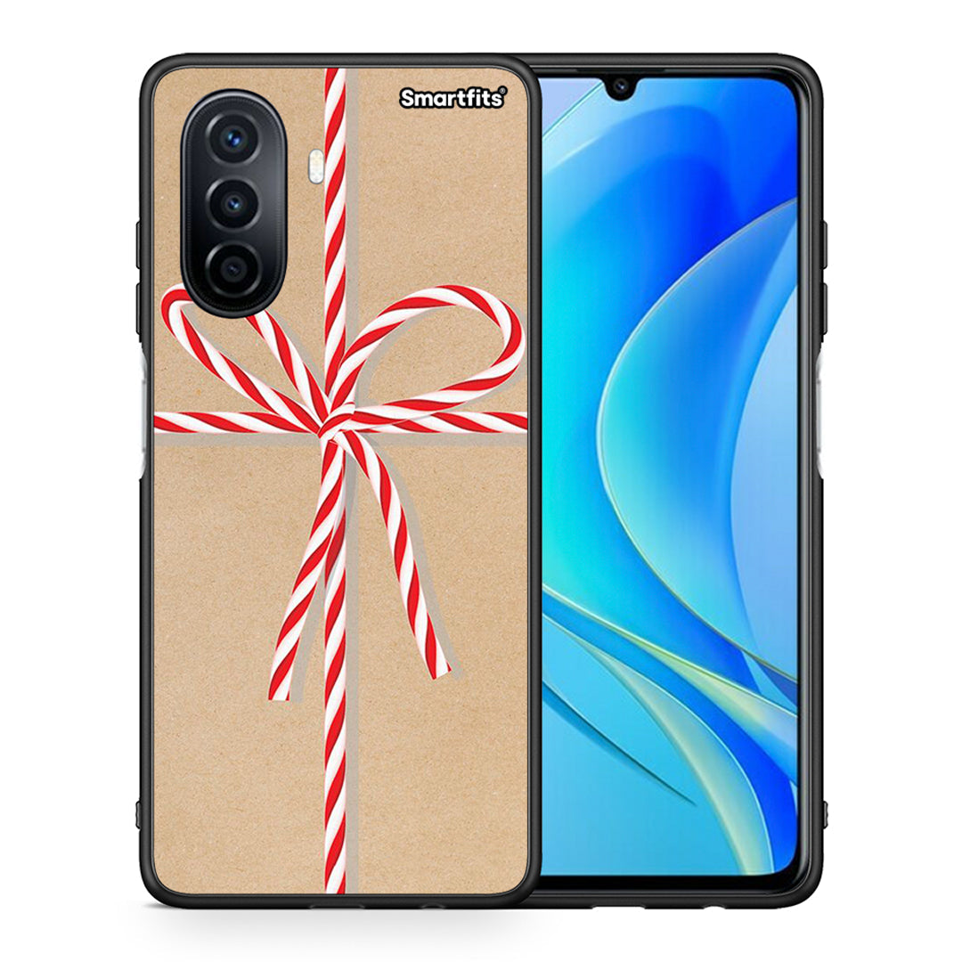 Θήκη Huawei Nova Y70 Christmas Gift από τη Smartfits με σχέδιο στο πίσω μέρος και μαύρο περίβλημα | Huawei Nova Y70 Christmas Gift case with colorful back and black bezels