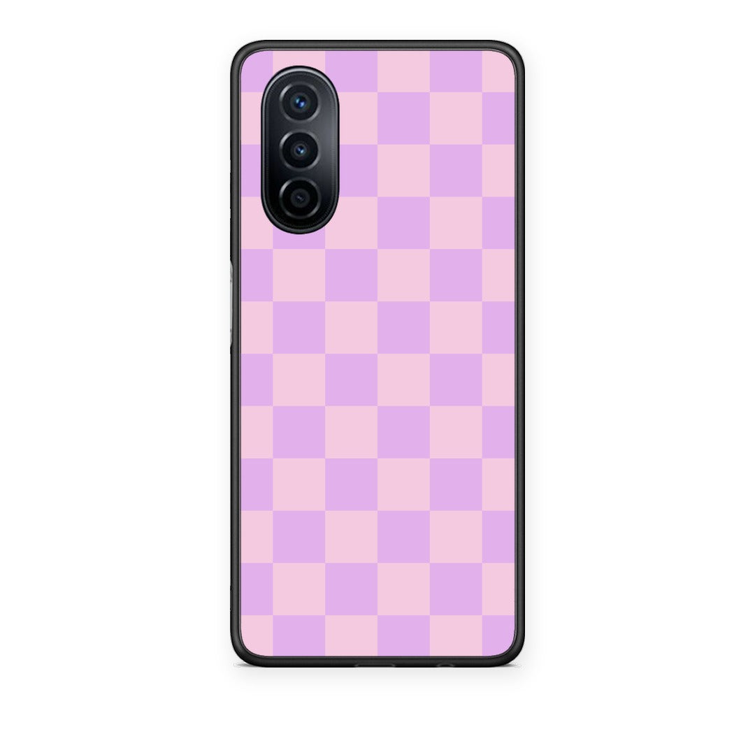 Θήκη Huawei Nova Y70 / Y70 Plus Lavender and Pink Checkerboard από τη Smartfits με σχέδιο στο πίσω μέρος και μαύρο περίβλημα | Huawei Nova Y70 / Y70 Plus Lavender and Pink Checkerboard case with colorful back and black bezels