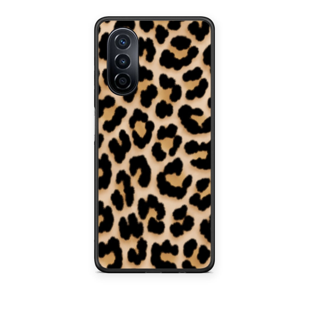 Θήκη Huawei Nova Y70 / Y70 Plus Leopard Print Tan Small από τη Smartfits με σχέδιο στο πίσω μέρος και μαύρο περίβλημα | Huawei Nova Y70 / Y70 Plus Leopard Print Tan Small case with colorful back and black bezels