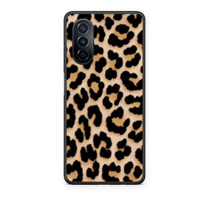 Θήκη Huawei Nova Y70 / Y70 Plus Leopard Print Tan Small από τη Smartfits με σχέδιο στο πίσω μέρος και μαύρο περίβλημα | Huawei Nova Y70 / Y70 Plus Leopard Print Tan Small case with colorful back and black bezels