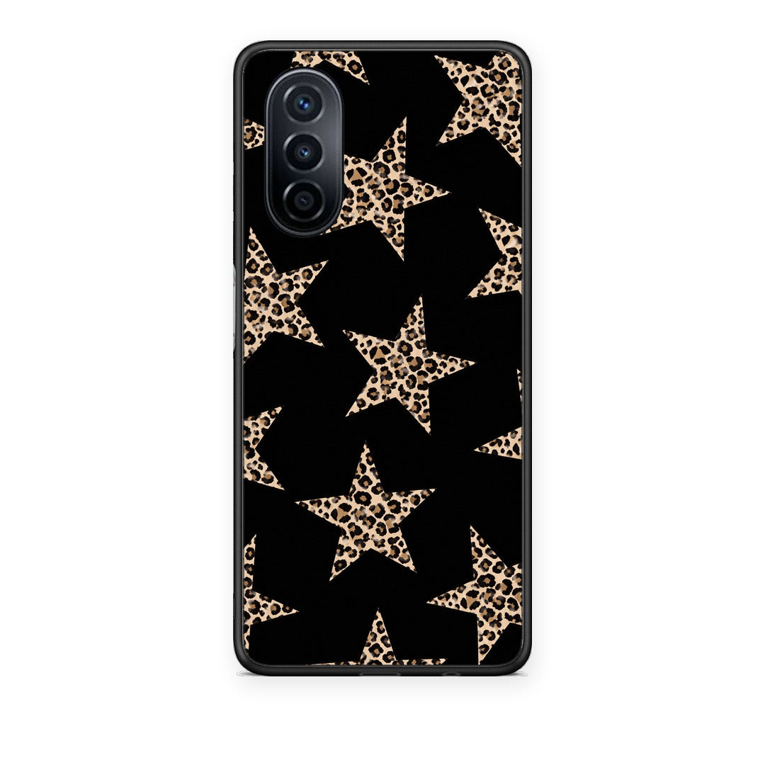 Θήκη Huawei Nova Y70 / Y70 Plus Leopard Stars on Black από τη Smartfits με σχέδιο στο πίσω μέρος και μαύρο περίβλημα | Huawei Nova Y70 / Y70 Plus Leopard Stars on Black case with colorful back and black bezels