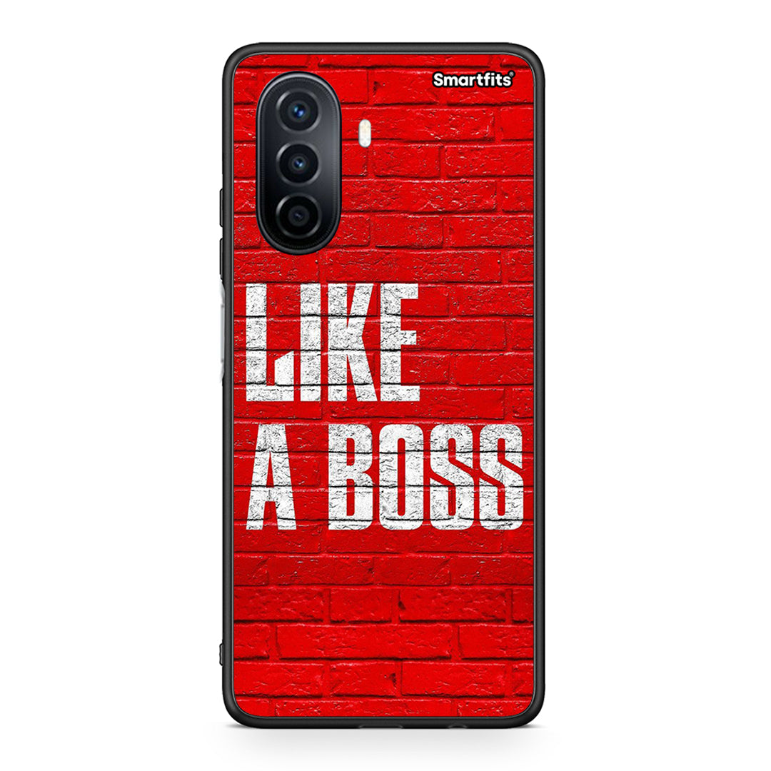 Huawei Nova Y70 Like A Boss θήκη από τη Smartfits με σχέδιο στο πίσω μέρος και μαύρο περίβλημα | Smartphone case with colorful back and black bezels by Smartfits