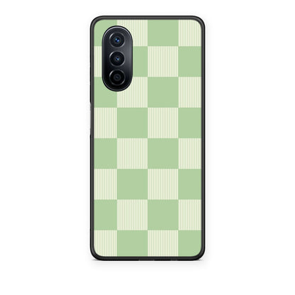 Θήκη Huawei Nova Y70 / Y70 Plus Sage and Cream Striped Checks από τη Smartfits με σχέδιο στο πίσω μέρος και μαύρο περίβλημα | Huawei Nova Y70 / Y70 Plus Sage and Cream Striped Checks case with colorful back and black bezels