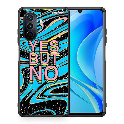 Θήκη Huawei Nova Y70 Yes But No από τη Smartfits με σχέδιο στο πίσω μέρος και μαύρο περίβλημα | Huawei Nova Y70 Yes But No case with colorful back and black bezels