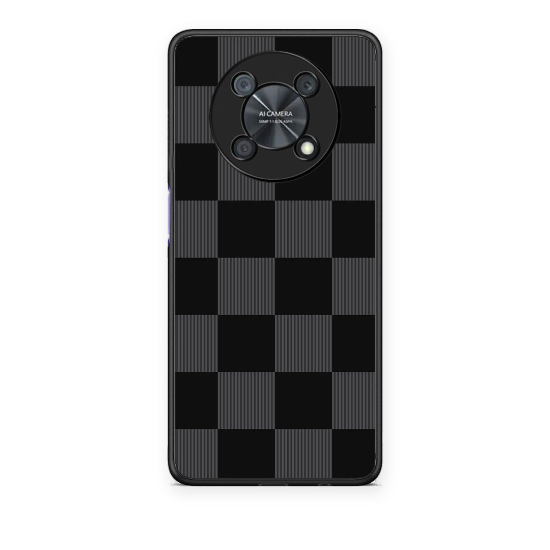 Θήκη Huawei Nova Y90 Black and Charcoal Striped Checks από τη Smartfits με σχέδιο στο πίσω μέρος και μαύρο περίβλημα | Huawei Nova Y90 Black and Charcoal Striped Checks case with colorful back and black bezels