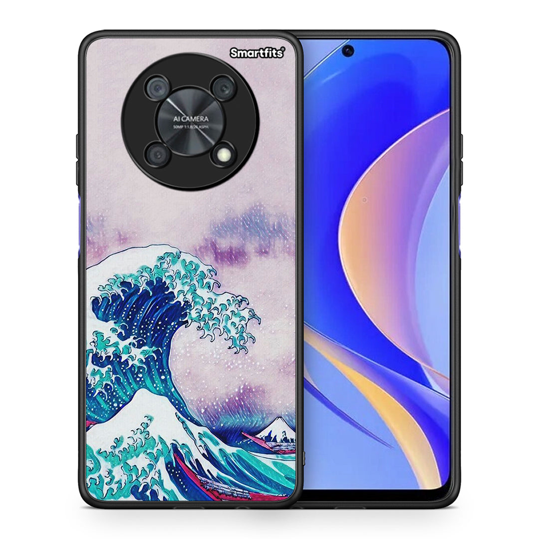 Θήκη Huawei Nova Y90 Blue Waves από τη Smartfits με σχέδιο στο πίσω μέρος και μαύρο περίβλημα | Huawei Nova Y90 Blue Waves case with colorful back and black bezels
