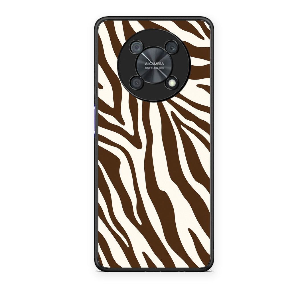 Θήκη Huawei Nova Y90 Brown and Cream Zebra Stripes από τη Smartfits με σχέδιο στο πίσω μέρος και μαύρο περίβλημα | Huawei Nova Y90 Brown and Cream Zebra Stripes case with colorful back and black bezels
