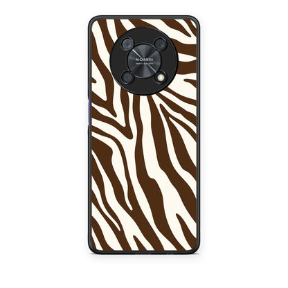 Θήκη Huawei Nova Y90 Brown and Cream Zebra Stripes από τη Smartfits με σχέδιο στο πίσω μέρος και μαύρο περίβλημα | Huawei Nova Y90 Brown and Cream Zebra Stripes case with colorful back and black bezels