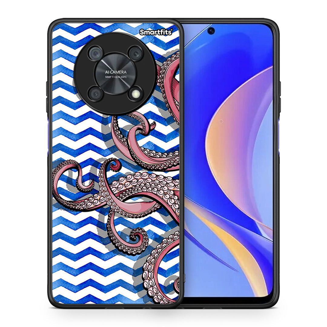 Θήκη Huawei Nova Y90 Chevron Devilfish από τη Smartfits με σχέδιο στο πίσω μέρος και μαύρο περίβλημα | Huawei Nova Y90 Chevron Devilfish case with colorful back and black bezels