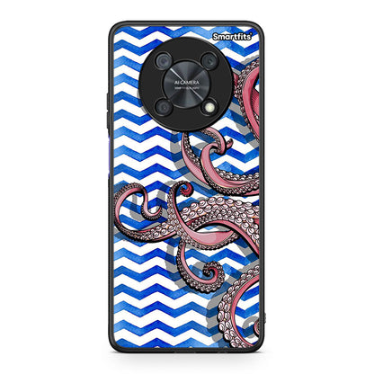 Huawei Nova Y90 Chevron Devilfish θήκη από τη Smartfits με σχέδιο στο πίσω μέρος και μαύρο περίβλημα | Smartphone case with colorful back and black bezels by Smartfits