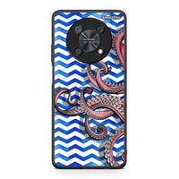 Thumbnail for Huawei Nova Y90 Chevron Devilfish θήκη από τη Smartfits με σχέδιο στο πίσω μέρος και μαύρο περίβλημα | Smartphone case with colorful back and black bezels by Smartfits