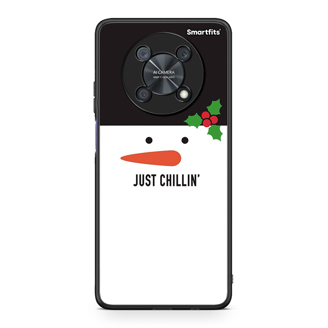 Huawei Nova Y90 Christmas Chillin θήκη από τη Smartfits με σχέδιο στο πίσω μέρος και μαύρο περίβλημα | Smartphone case with colorful back and black bezels by Smartfits
