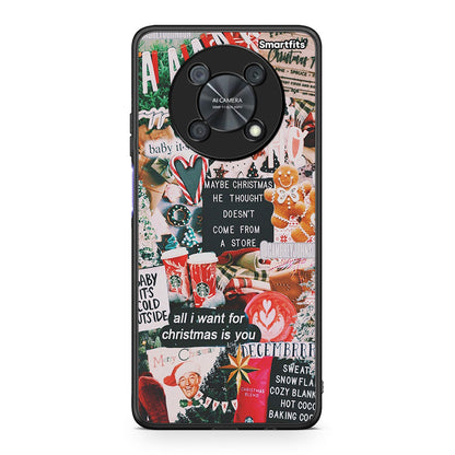 Huawei Nova Y90 Christmas Happiness θήκη από τη Smartfits με σχέδιο στο πίσω μέρος και μαύρο περίβλημα | Smartphone case with colorful back and black bezels by Smartfits