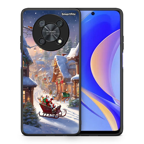 Θήκη Huawei Nova Y90 Christmas Snow από τη Smartfits με σχέδιο στο πίσω μέρος και μαύρο περίβλημα | Huawei Nova Y90 Christmas Snow case with colorful back and black bezels
