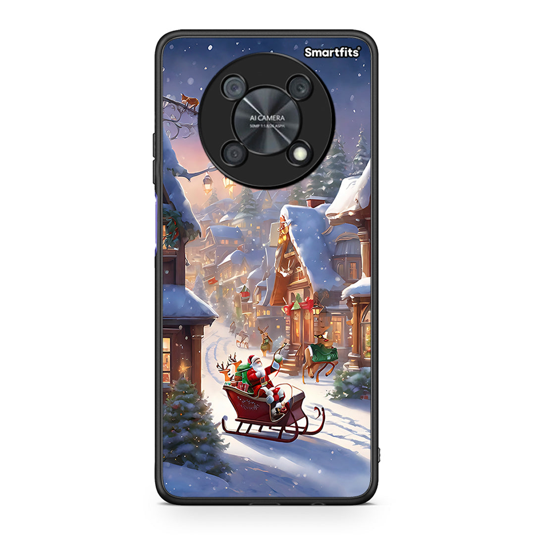 Huawei Nova Y90 Christmas Snow θήκη από τη Smartfits με σχέδιο στο πίσω μέρος και μαύρο περίβλημα | Smartphone case with colorful back and black bezels by Smartfits