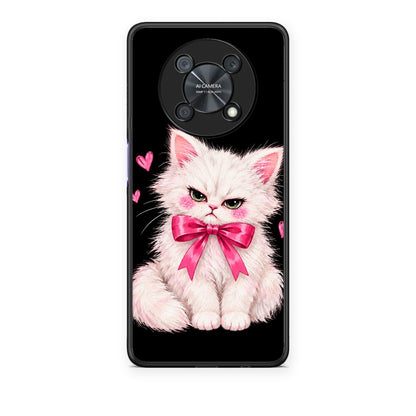Θήκη Huawei Nova Y90 Grumpy Party Kitten on Black από τη Smartfits με σχέδιο στο πίσω μέρος και μαύρο περίβλημα | Huawei Nova Y90 Grumpy Party Kitten on Black case with colorful back and black bezels