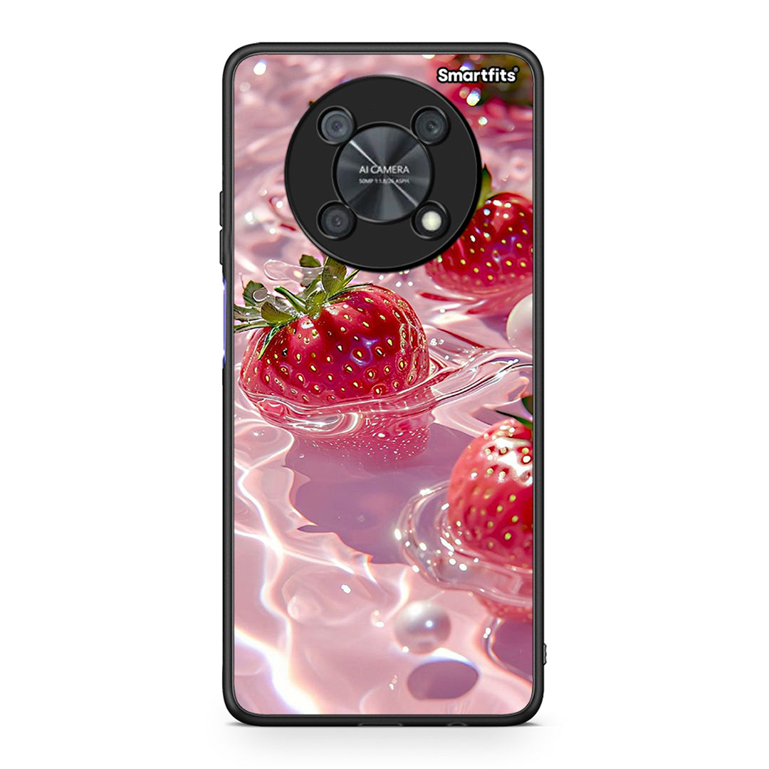 Huawei Nova Y90 Juicy Strawberries θήκη από τη Smartfits με σχέδιο στο πίσω μέρος και μαύρο περίβλημα | Smartphone case with colorful back and black bezels by Smartfits