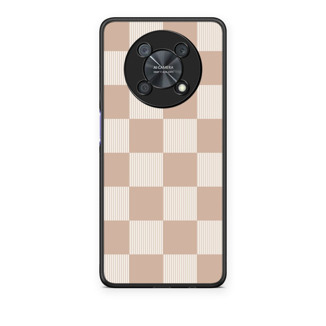 Θήκη Huawei Nova Y90 Latte and Cream Striped Checks από τη Smartfits με σχέδιο στο πίσω μέρος και μαύρο περίβλημα | Huawei Nova Y90 Latte and Cream Striped Checks case with colorful back and black bezels