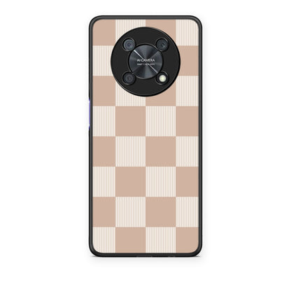 Θήκη Huawei Nova Y90 Latte and Cream Striped Checks από τη Smartfits με σχέδιο στο πίσω μέρος και μαύρο περίβλημα | Huawei Nova Y90 Latte and Cream Striped Checks case with colorful back and black bezels