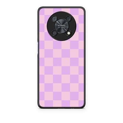 Θήκη Huawei Nova Y90 Lavender and Pink Checkerboard από τη Smartfits με σχέδιο στο πίσω μέρος και μαύρο περίβλημα | Huawei Nova Y90 Lavender and Pink Checkerboard case with colorful back and black bezels