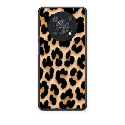 Θήκη Huawei Nova Y90 Leopard Print Tan Large από τη Smartfits με σχέδιο στο πίσω μέρος και μαύρο περίβλημα | Huawei Nova Y90 Leopard Print Tan Large case with colorful back and black bezels
