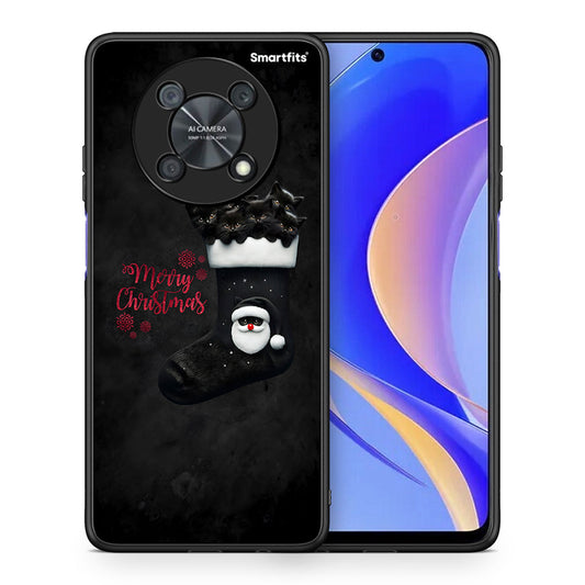Θήκη Huawei Nova Y90 Merry Cat Christmas από τη Smartfits με σχέδιο στο πίσω μέρος και μαύρο περίβλημα | Huawei Nova Y90 Merry Cat Christmas case with colorful back and black bezels