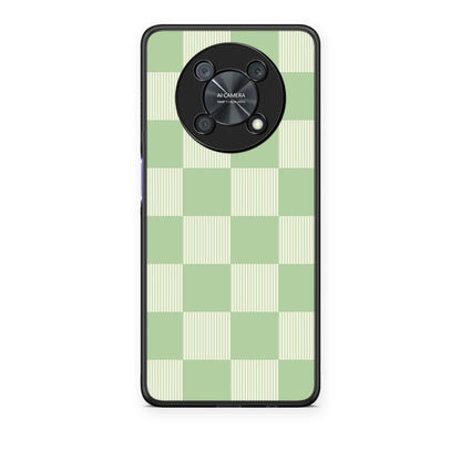 Θήκη Huawei Nova Y90 Sage and Cream Striped Checks από τη Smartfits με σχέδιο στο πίσω μέρος και μαύρο περίβλημα | Huawei Nova Y90 Sage and Cream Striped Checks case with colorful back and black bezels