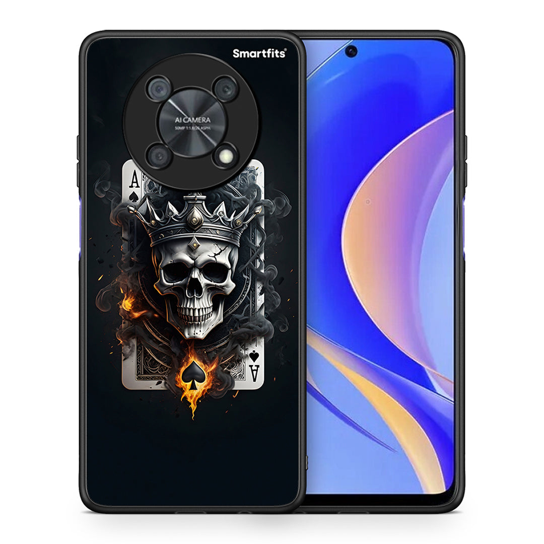 Θήκη Huawei Nova Y90 Skull King Ace από τη Smartfits με σχέδιο στο πίσω μέρος και μαύρο περίβλημα | Huawei Nova Y90 Skull King Ace case with colorful back and black bezels