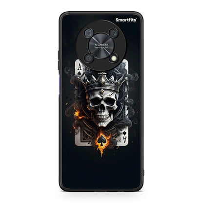 Huawei Nova Y90 Skull King Ace θήκη από τη Smartfits με σχέδιο στο πίσω μέρος και μαύρο περίβλημα | Smartphone case with colorful back and black bezels by Smartfits