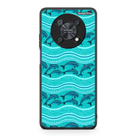 Thumbnail for Huawei Nova Y90 Swimming Dolphins θήκη από τη Smartfits με σχέδιο στο πίσω μέρος και μαύρο περίβλημα | Smartphone case with colorful back and black bezels by Smartfits
