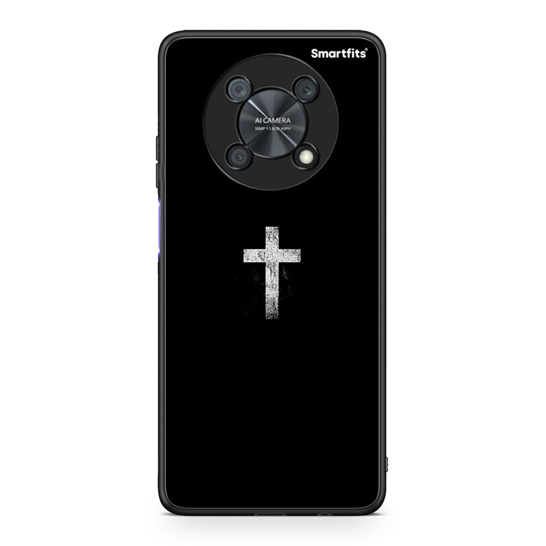 Huawei Nova Y90 White Cross θήκη από τη Smartfits με σχέδιο στο πίσω μέρος και μαύρο περίβλημα | Smartphone case with colorful back and black bezels by Smartfits