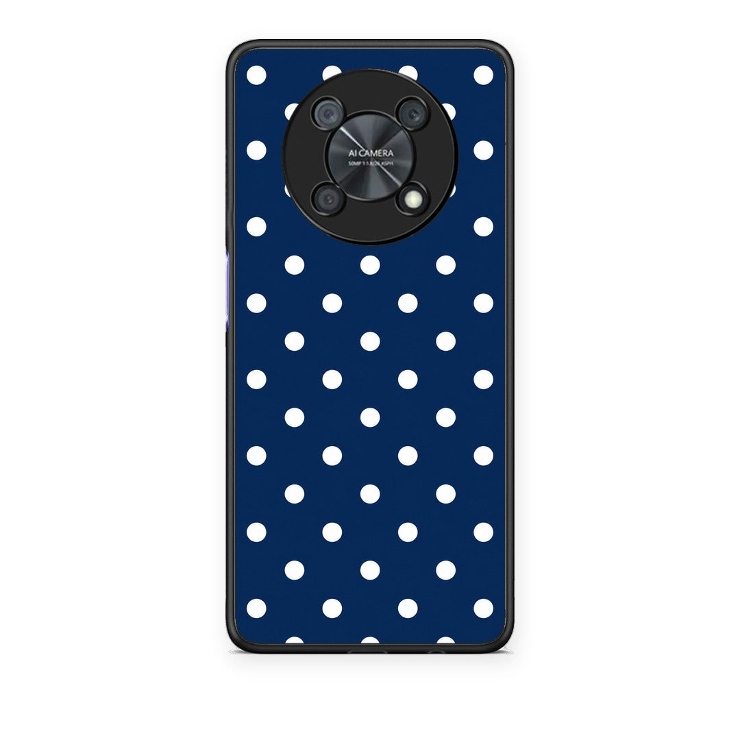 Θήκη Huawei Nova Y90 White Small Polka Dots on Navy από τη Smartfits με σχέδιο στο πίσω μέρος και μαύρο περίβλημα | Huawei Nova Y90 White Small Polka Dots on Navy case with colorful back and black bezels