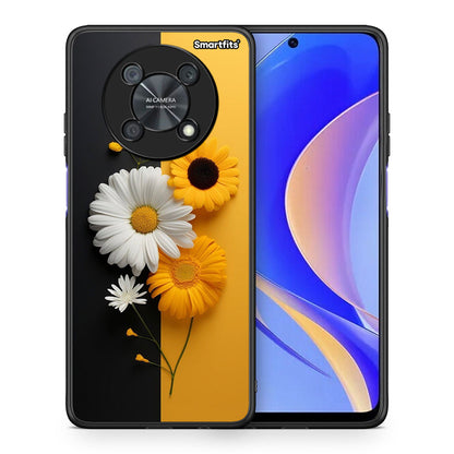 Θήκη Huawei Nova Y90 Yellow Daisies από τη Smartfits με σχέδιο στο πίσω μέρος και μαύρο περίβλημα | Huawei Nova Y90 Yellow Daisies case with colorful back and black bezels