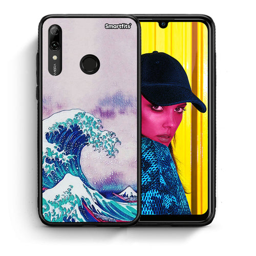 Θήκη Huawei P Smart 2019 Blue Waves από τη Smartfits με σχέδιο στο πίσω μέρος και μαύρο περίβλημα | Huawei P Smart 2019 Blue Waves case with colorful back and black bezels
