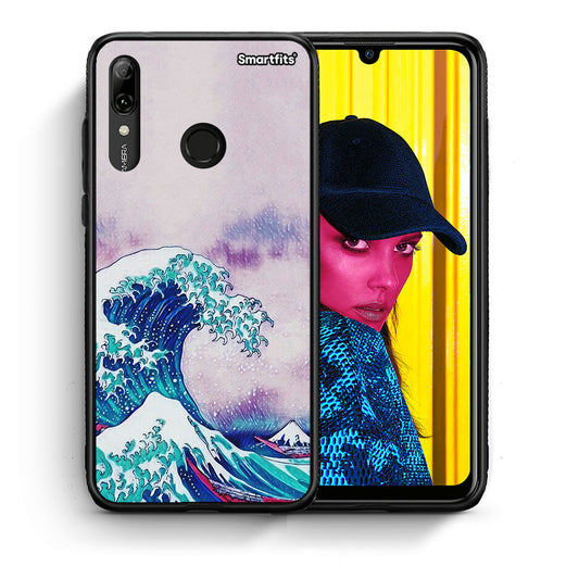 Θήκη Huawei P Smart 2019 Blue Waves από τη Smartfits με σχέδιο στο πίσω μέρος και μαύρο περίβλημα | Huawei P Smart 2019 Blue Waves case with colorful back and black bezels