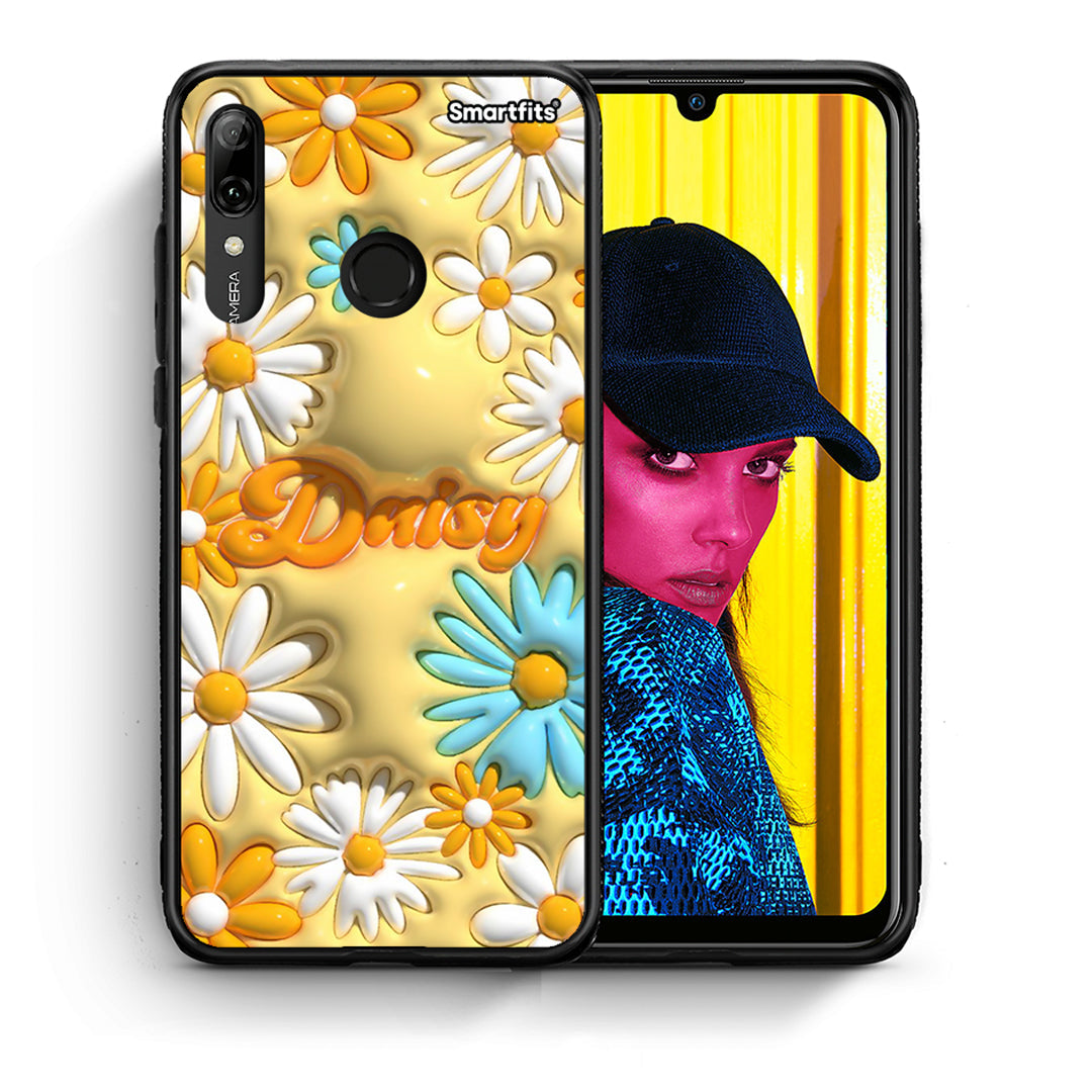 Θήκη Huawei P Smart 2019 Bubble Daisies από τη Smartfits με σχέδιο στο πίσω μέρος και μαύρο περίβλημα | Huawei P Smart 2019 Bubble Daisies case with colorful back and black bezels