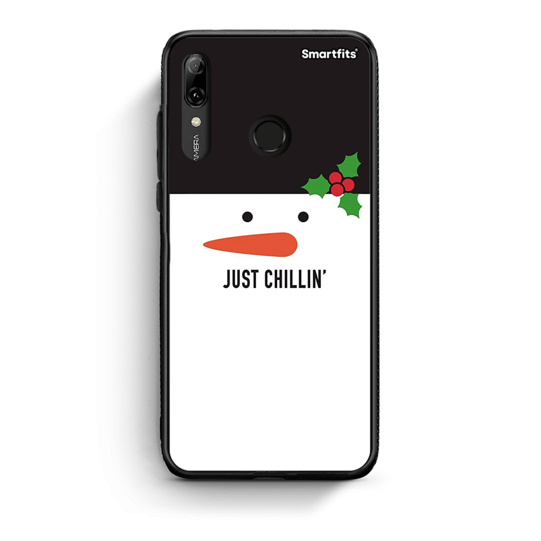 Huawei P Smart 2019 Christmas Chillin θήκη από τη Smartfits με σχέδιο στο πίσω μέρος και μαύρο περίβλημα | Smartphone case with colorful back and black bezels by Smartfits