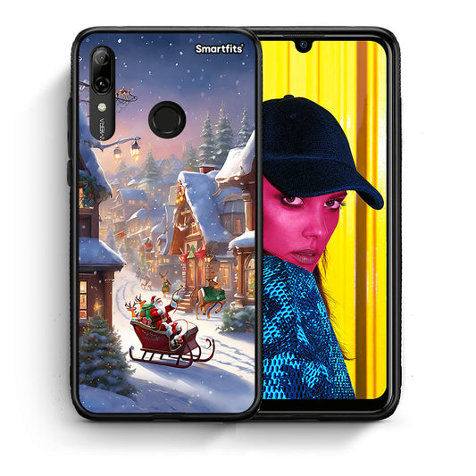 Θήκη Huawei P Smart 2019 Christmas Snow από τη Smartfits με σχέδιο στο πίσω μέρος και μαύρο περίβλημα | Huawei P Smart 2019 Christmas Snow case with colorful back and black bezels