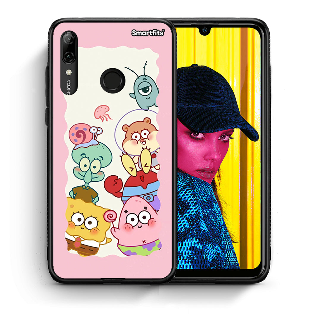 Θήκη Huawei P Smart 2019 Cute Companion από τη Smartfits με σχέδιο στο πίσω μέρος και μαύρο περίβλημα | Huawei P Smart 2019 Cute Companion case with colorful back and black bezels