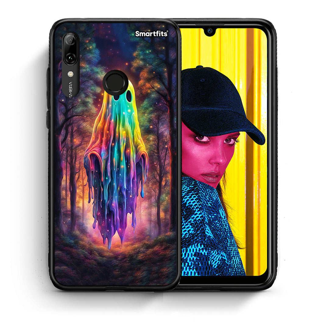 Θήκη Huawei P Smart 2019 Halloween Ghost από τη Smartfits με σχέδιο στο πίσω μέρος και μαύρο περίβλημα | Huawei P Smart 2019 Halloween Ghost case with colorful back and black bezels