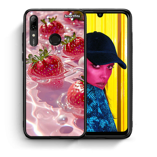 Θήκη Huawei P Smart 2019 Juicy Strawberries από τη Smartfits με σχέδιο στο πίσω μέρος και μαύρο περίβλημα | Huawei P Smart 2019 Juicy Strawberries case with colorful back and black bezels