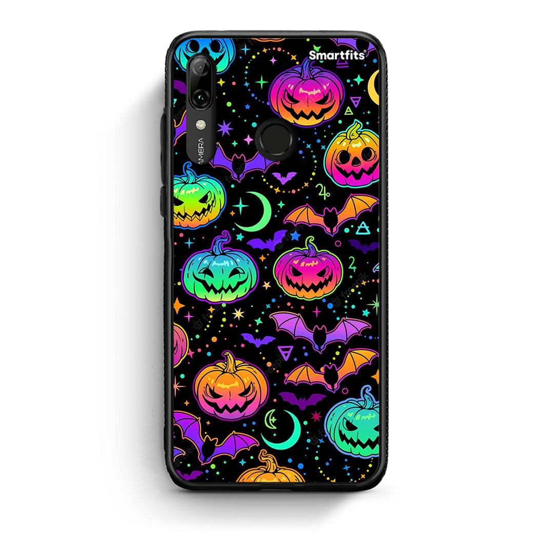 Huawei P Smart 2019 Neon Halloween θήκη από τη Smartfits με σχέδιο στο πίσω μέρος και μαύρο περίβλημα | Smartphone case with colorful back and black bezels by Smartfits