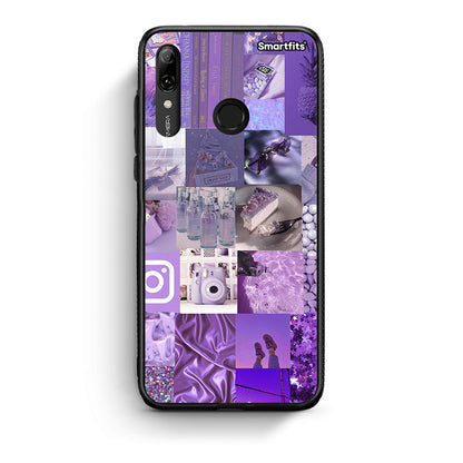 Huawei P Smart 2019 Purple Aesthetic Collage θήκη από τη Smartfits με σχέδιο στο πίσω μέρος και μαύρο περίβλημα | Smartphone case with colorful back and black bezels by Smartfits