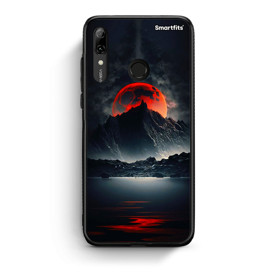 Huawei P Smart 2019 Red Full Moon θήκη από τη Smartfits με σχέδιο στο πίσω μέρος και μαύρο περίβλημα | Smartphone case with colorful back and black bezels by Smartfits