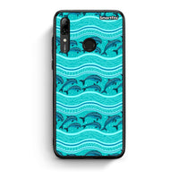 Thumbnail for Huawei P Smart 2019 Swimming Dolphins θήκη από τη Smartfits με σχέδιο στο πίσω μέρος και μαύρο περίβλημα | Smartphone case with colorful back and black bezels by Smartfits
