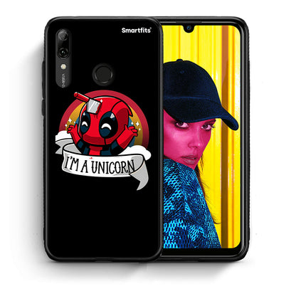 Θήκη Huawei P Smart 2019 Unicorn Deadpool από τη Smartfits με σχέδιο στο πίσω μέρος και μαύρο περίβλημα | Huawei P Smart 2019 Unicorn Deadpool case with colorful back and black bezels